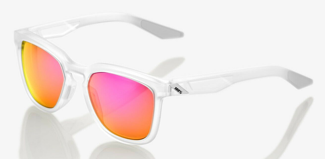 100% Hudson Sunglasses Matt Translucent Crystal Clear With Purple Mirror Lens - Sportandleisure.com (7075177169050)