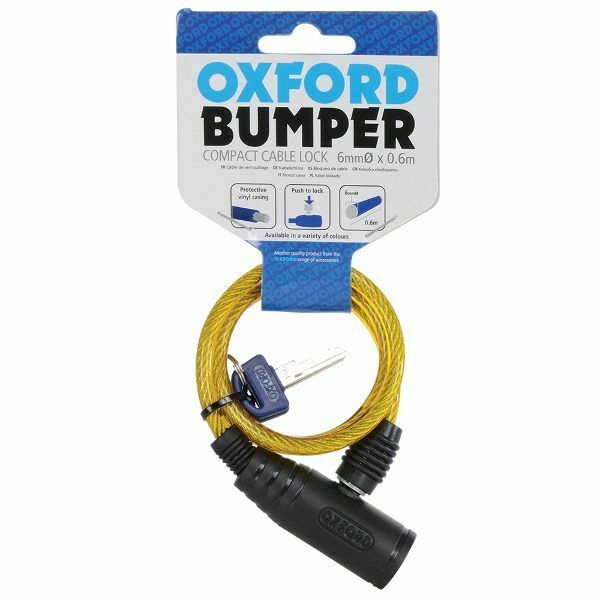Oxford Bumper Cable Lock - 60cm x 6mm - Yellow - 2 Keys - Buy 3 get 2 Free! - Sportandleisure.com (6968072634522)