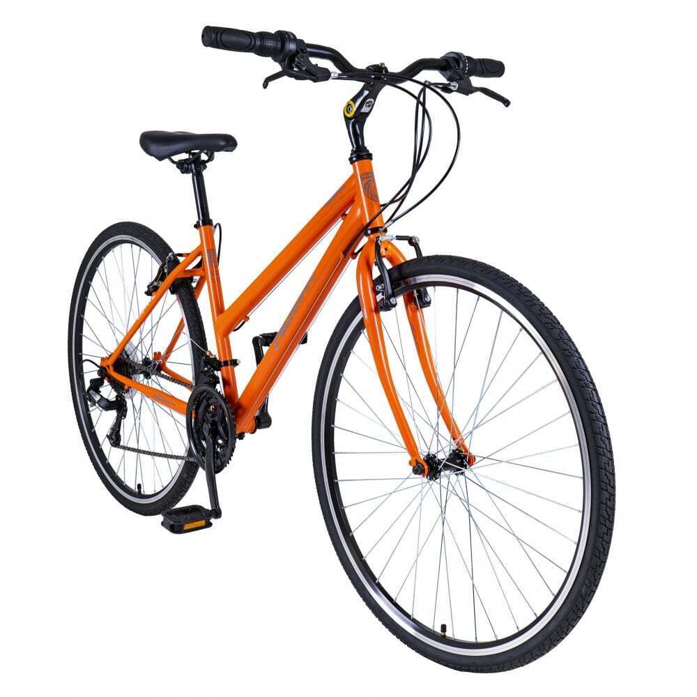 Falcon Urban 700c Ladies Hybrid Bike - Apricot Orange - Sportandleisure.com