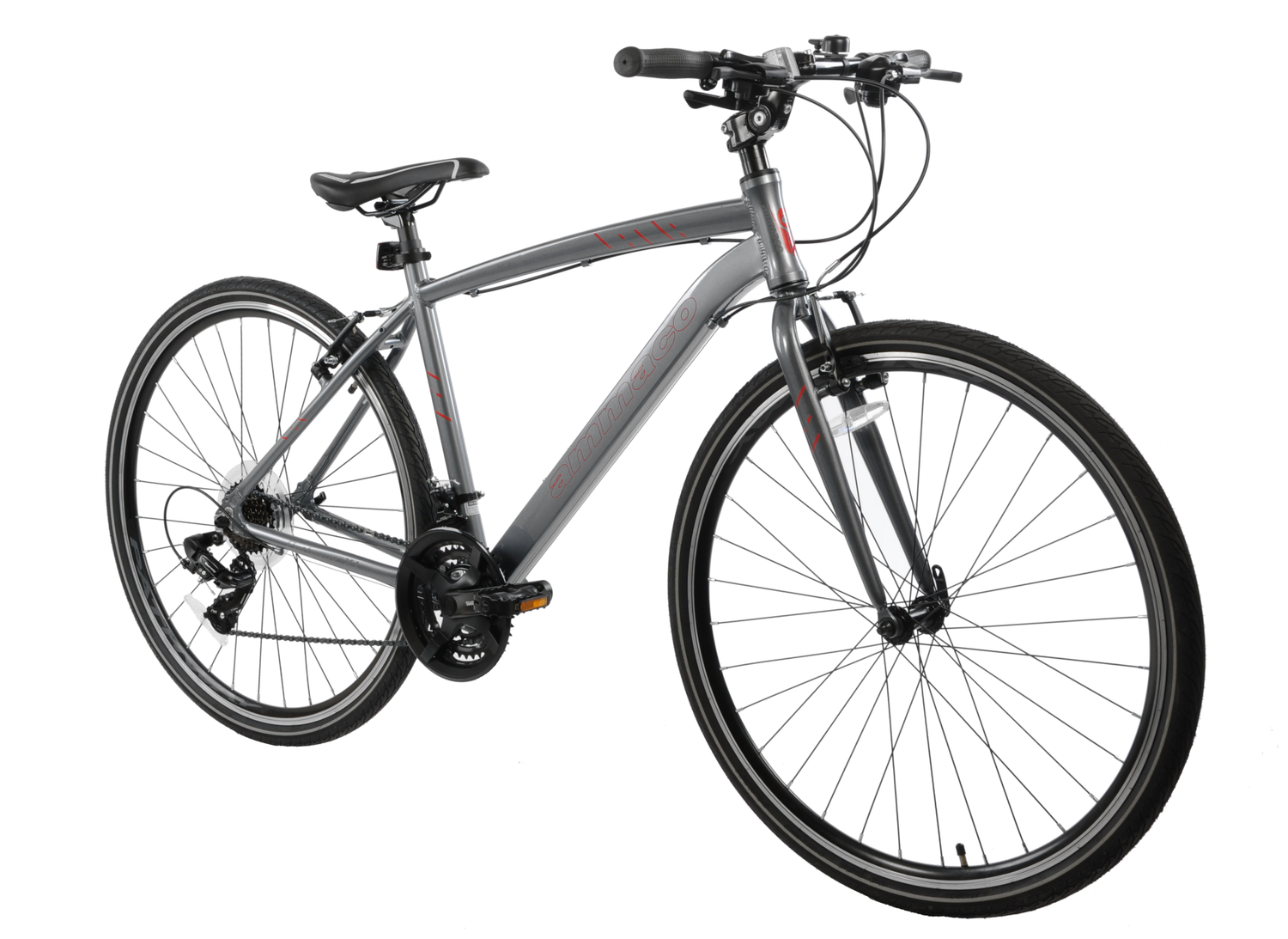 Ammaco Pathway X1 700c Men s Sports Hybrid Bike Grey Sportandleisure