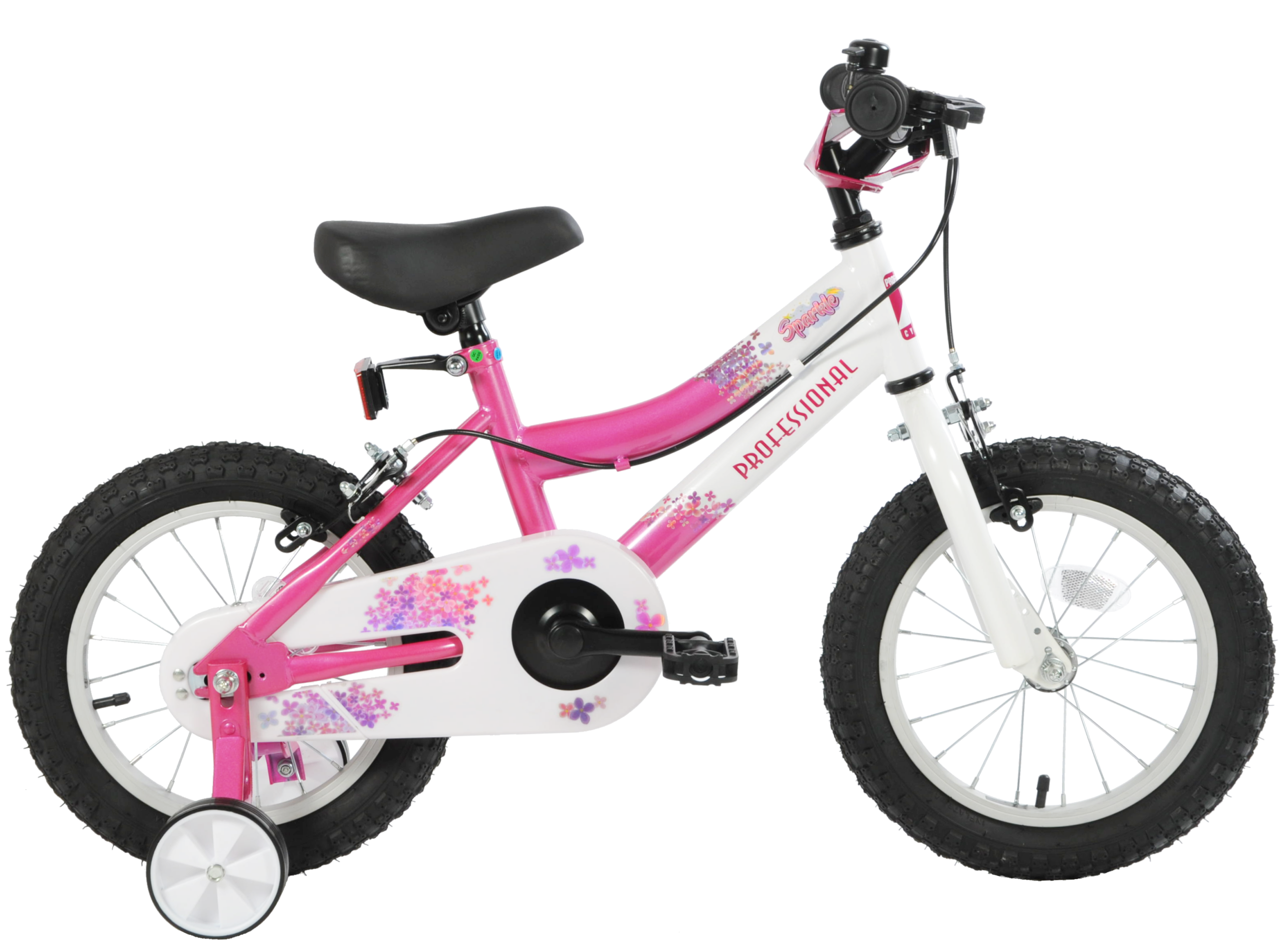 Professional Sparkle 12" Wheel Kids Bike - Pink and White - Sportandleisure.com
