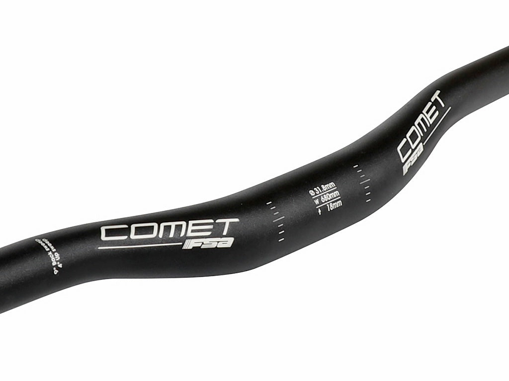 FSA Comet Riset Bars - 680 width - 31.8mm - 18mm Rise - Black - Sportandleisure.com