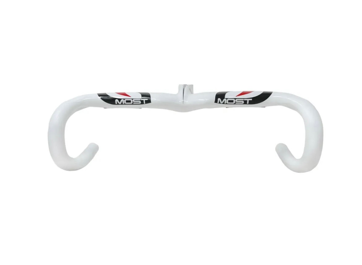 Pinarello Most Talon1K Carbon Handlebars With Integrated Stem 420/130mm - White - Sportandleisure.com