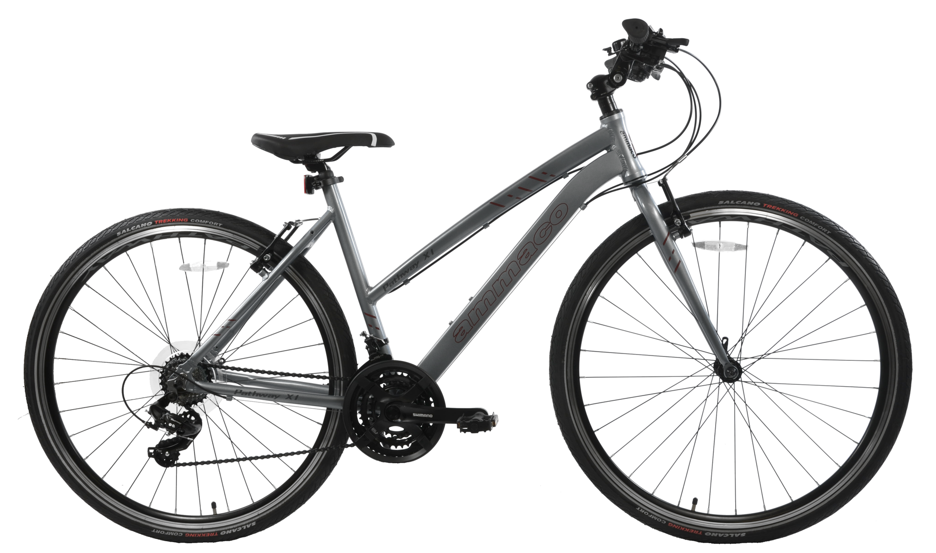 Ammaco Pathway X1 700c Sports Hybrid Bike Grey Sportandleisure