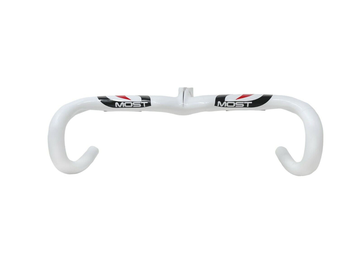 Pinarello Most Talon1K Carbon Handlebars With Integrated Stem 420/120mm - White - Sportandleisure.com