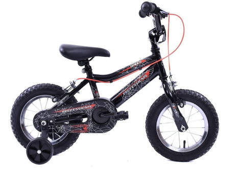 Professional Spider 12" Wheel Kids Bike - Black - Sportandleisure.com