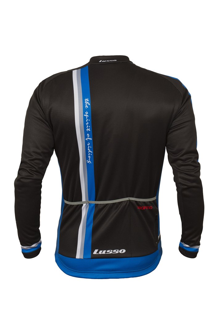Lusso Trofeo Mens Long Sleeve Cycling Jersey - Black & Blue - Small - Sportandleisure.com (7501621657857)